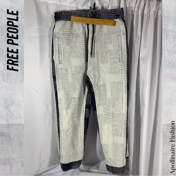 WE THE FREE MISFIT BORO REVERSIBLE HAREM JEANS IN NAVY WHITE COMBO NEW - Picture 13 of 13